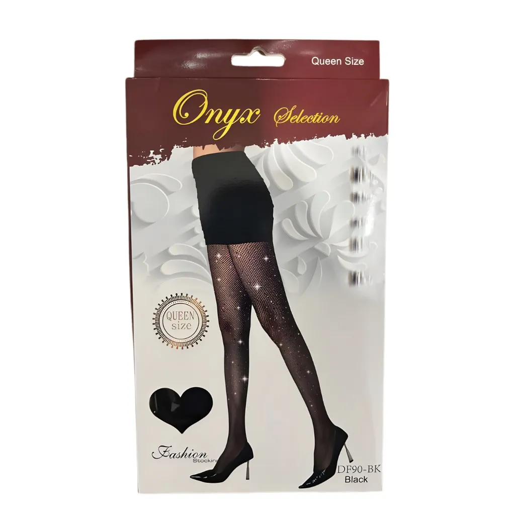 Onyx Selection Fishnet Pantyhose with Diamond 6CT