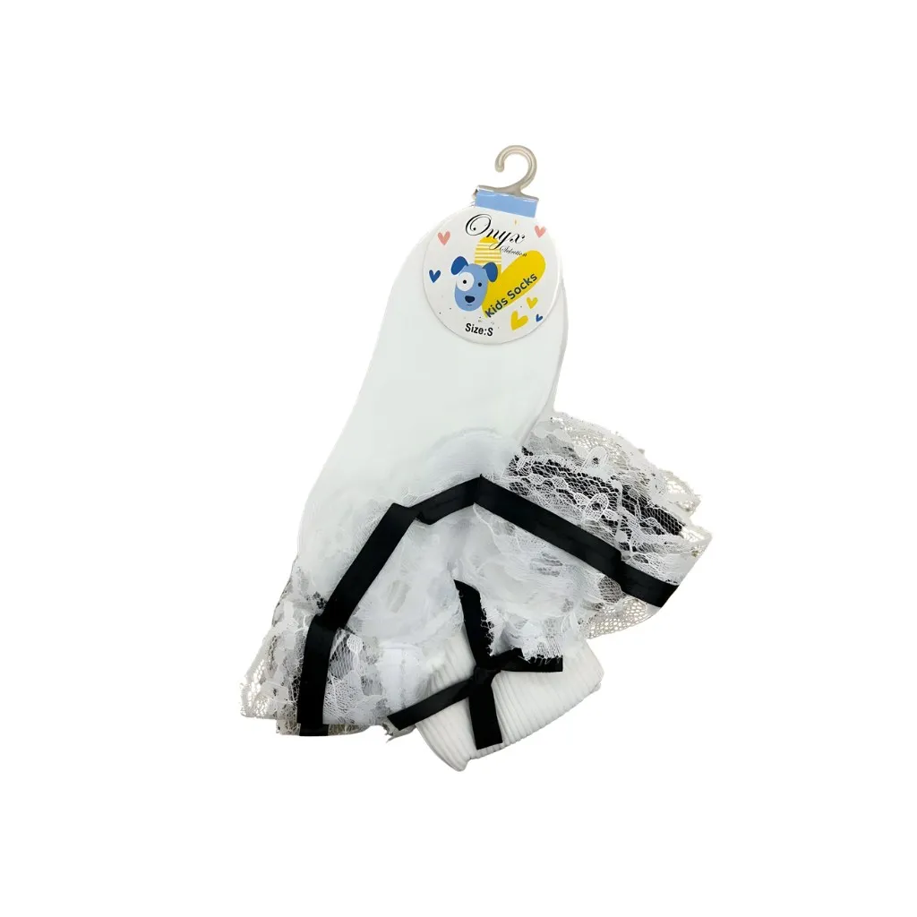 Onyx Selection Ruffle Socks 12CT