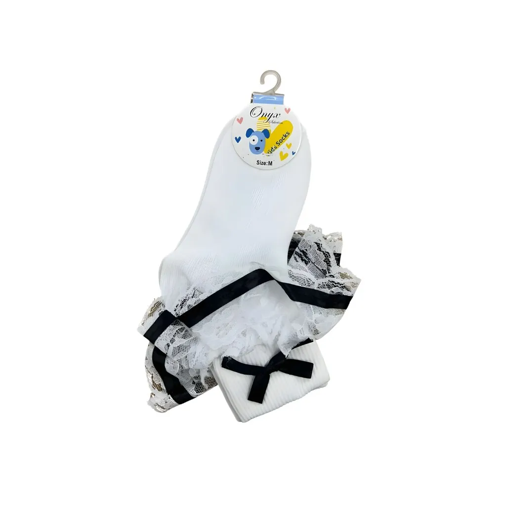 Onyx Selection Ruffle Socks 12CT