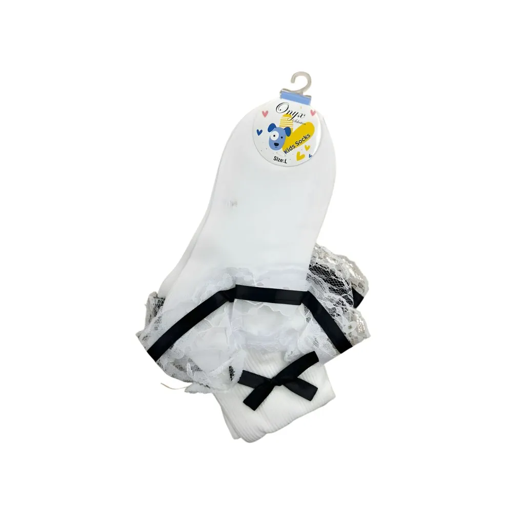 Onyx Selection Ruffle Socks 12CT