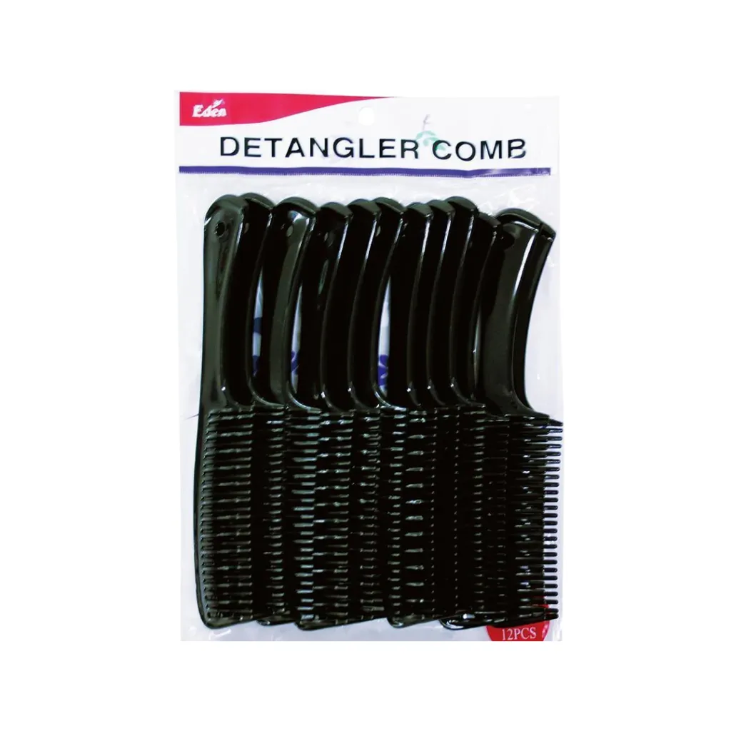 [7402] Unbreakable Detangler Comb 12CT (Black)