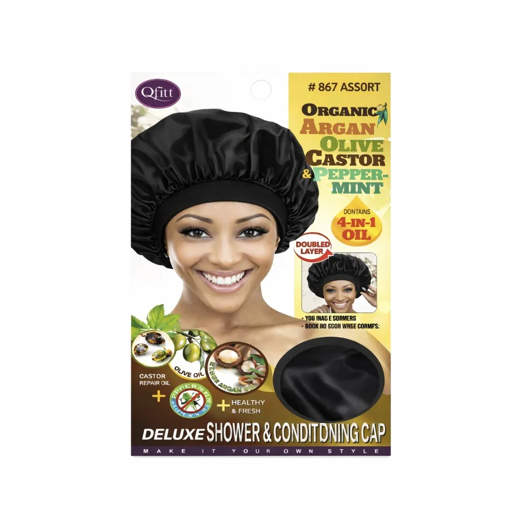 [Q868] Shower & Conditioning Cap 12CT (Black)