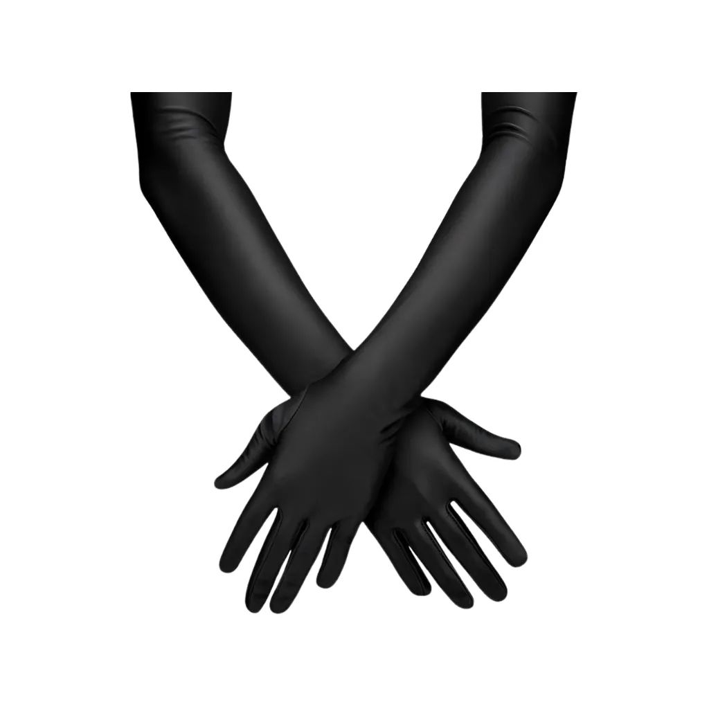 [ASG-001] Onyx Selection Satin Gloves 6CT (Black, Arm)