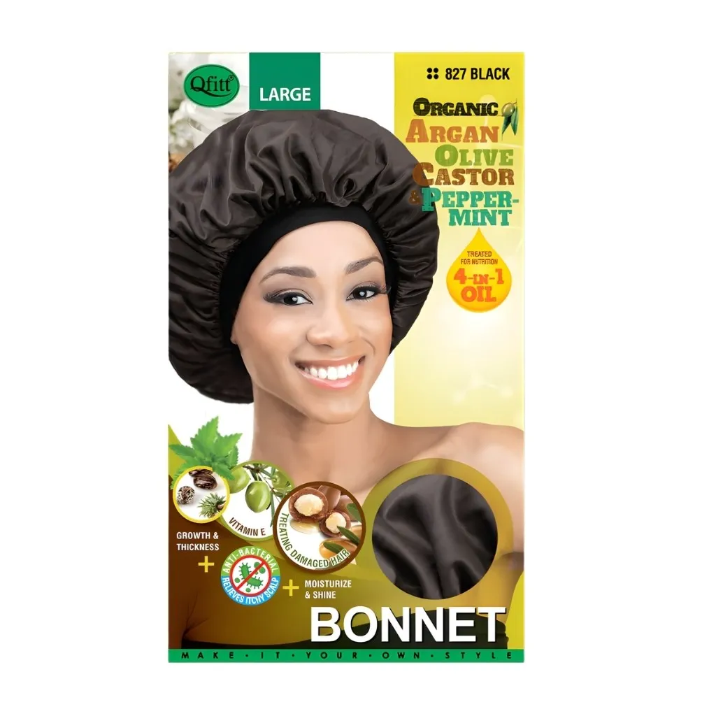 [Q827] Organic Bonnet 12CT (L, Black)