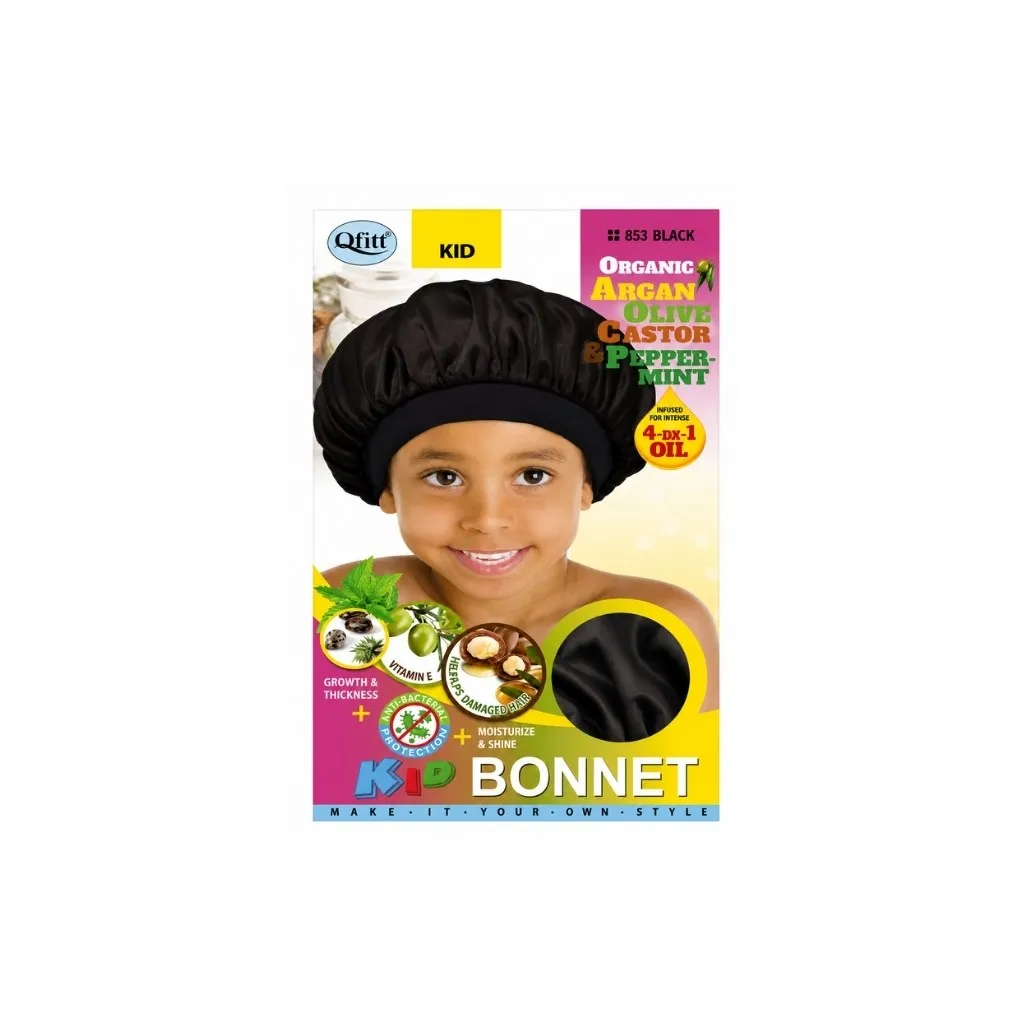 [Q853] Organic Satin Bonnet 12CT (Black)