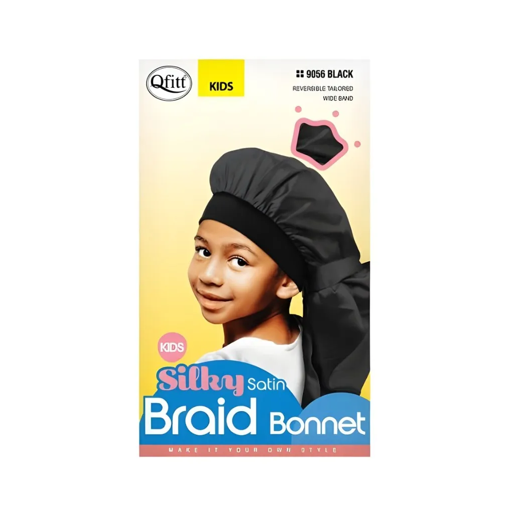 [Q9055] Silky Satin Braid Bonnet 12CT (Black)
