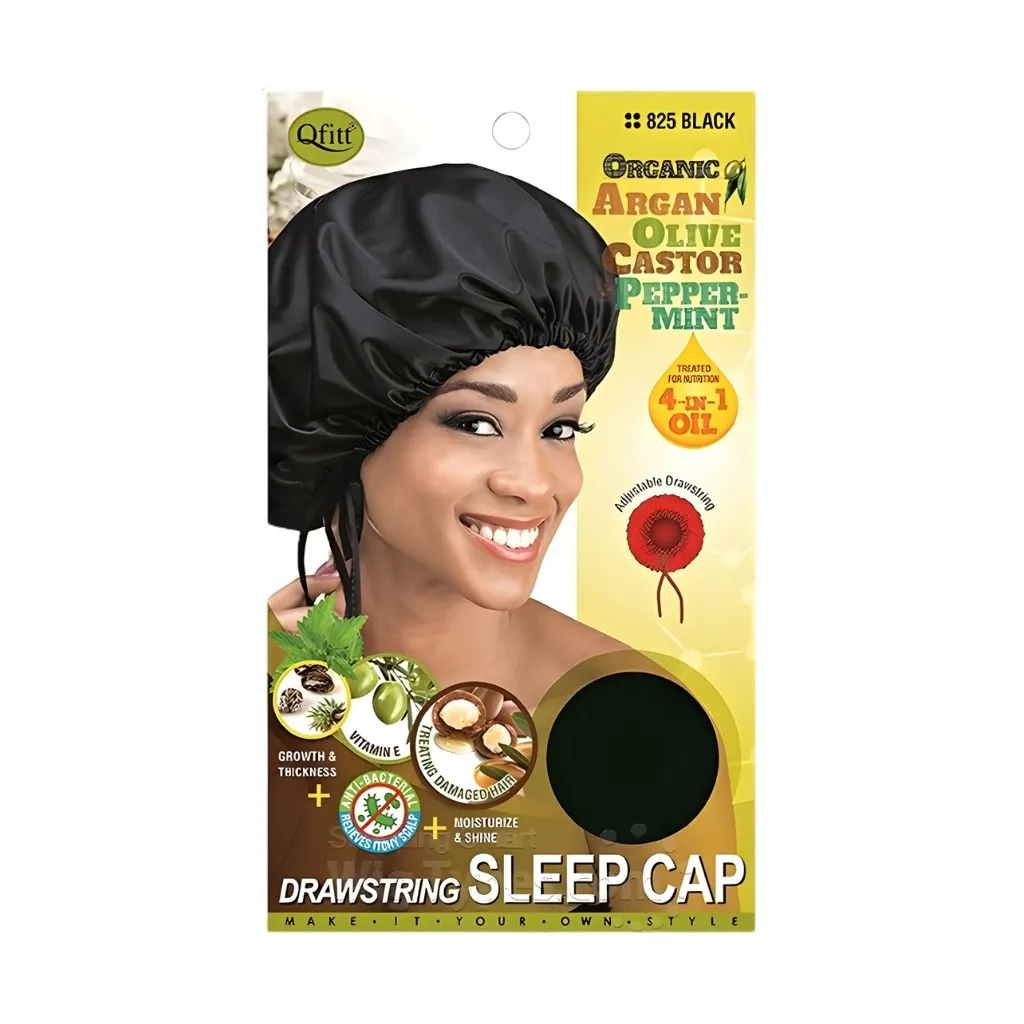 [Q825] Sleep Cap 12CT (Drawstring, Black)