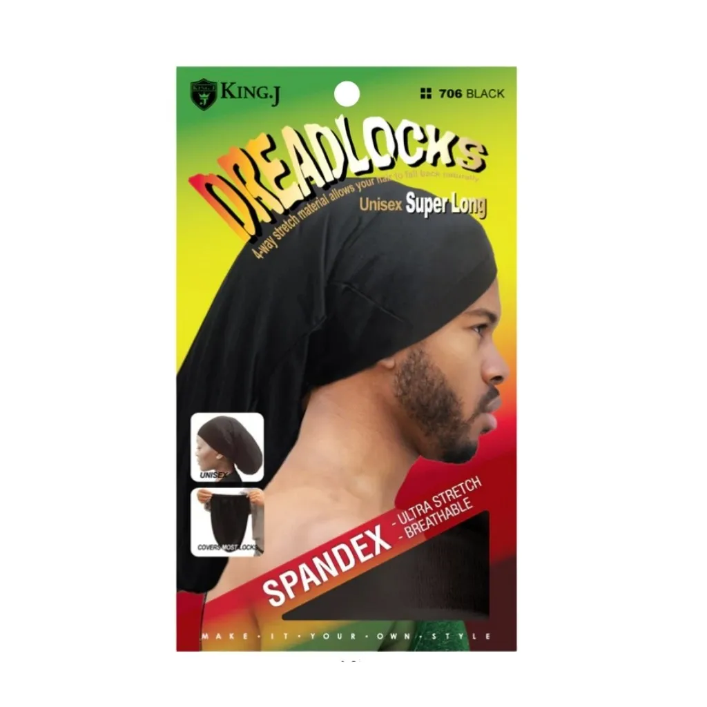 [K706] Span Dreadlocks Cap 12CT (Black, XL)