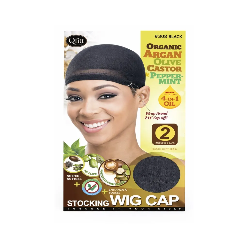 [Q800] Stocking Wig Cap (2 PCS) 12CT (Black)