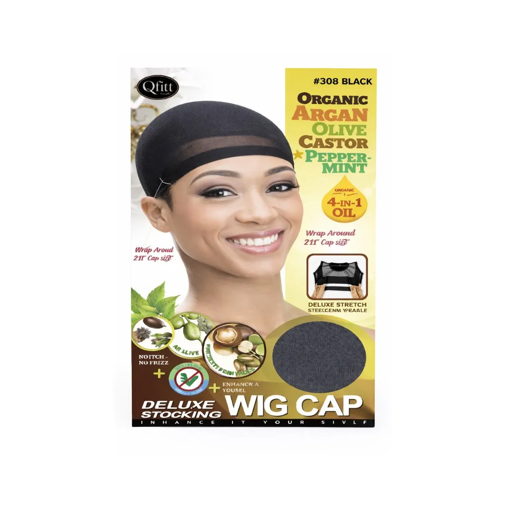 [Q804] Stocking Wig Cap (Deluxe) 12CT (Black)
