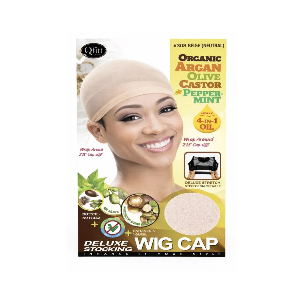 [Q806] Stocking Wig Cap (Deluxe) 12CT (Natural)