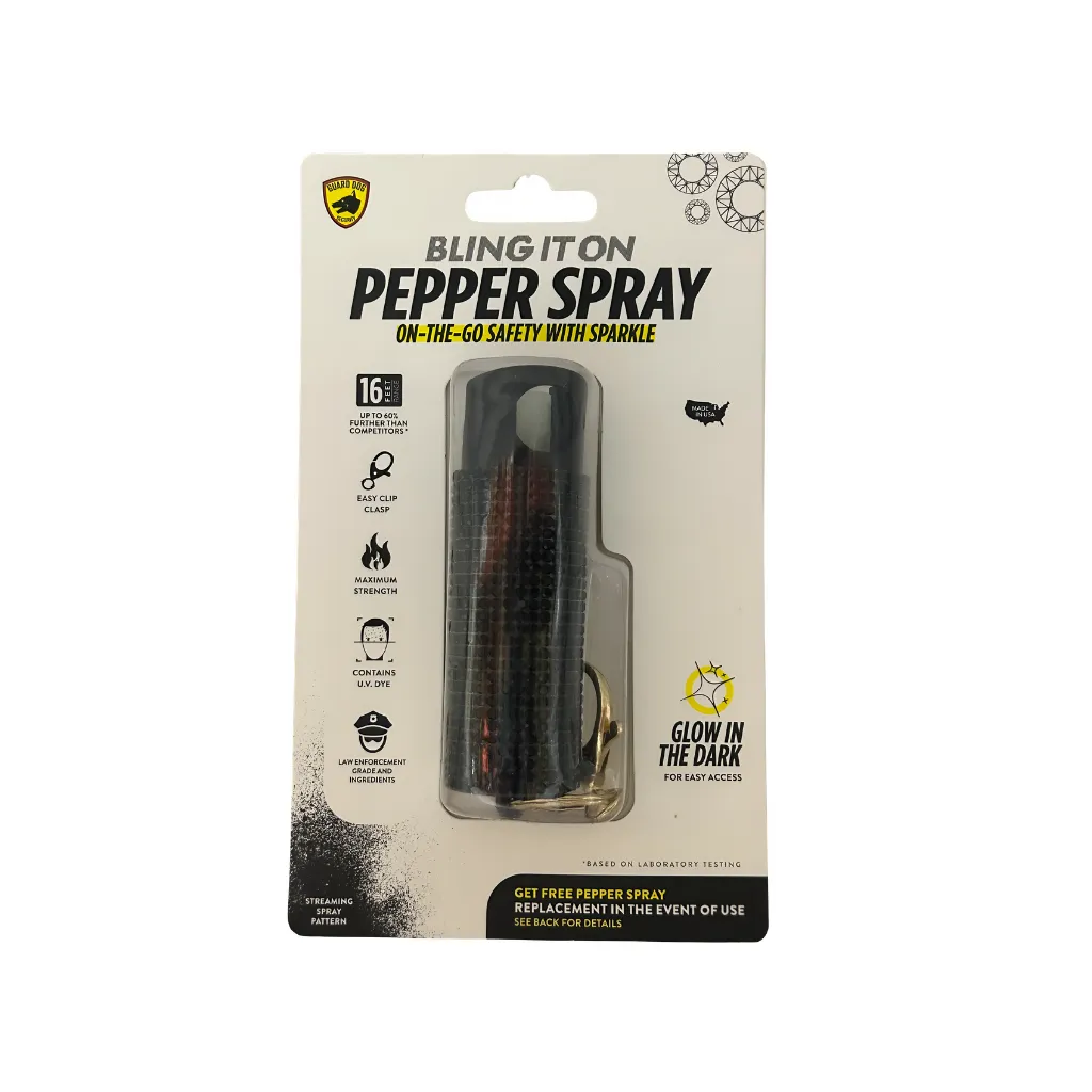 [PS-GDBO-BK] Keychain Pepper Spray with Glow in the Dark (Black)