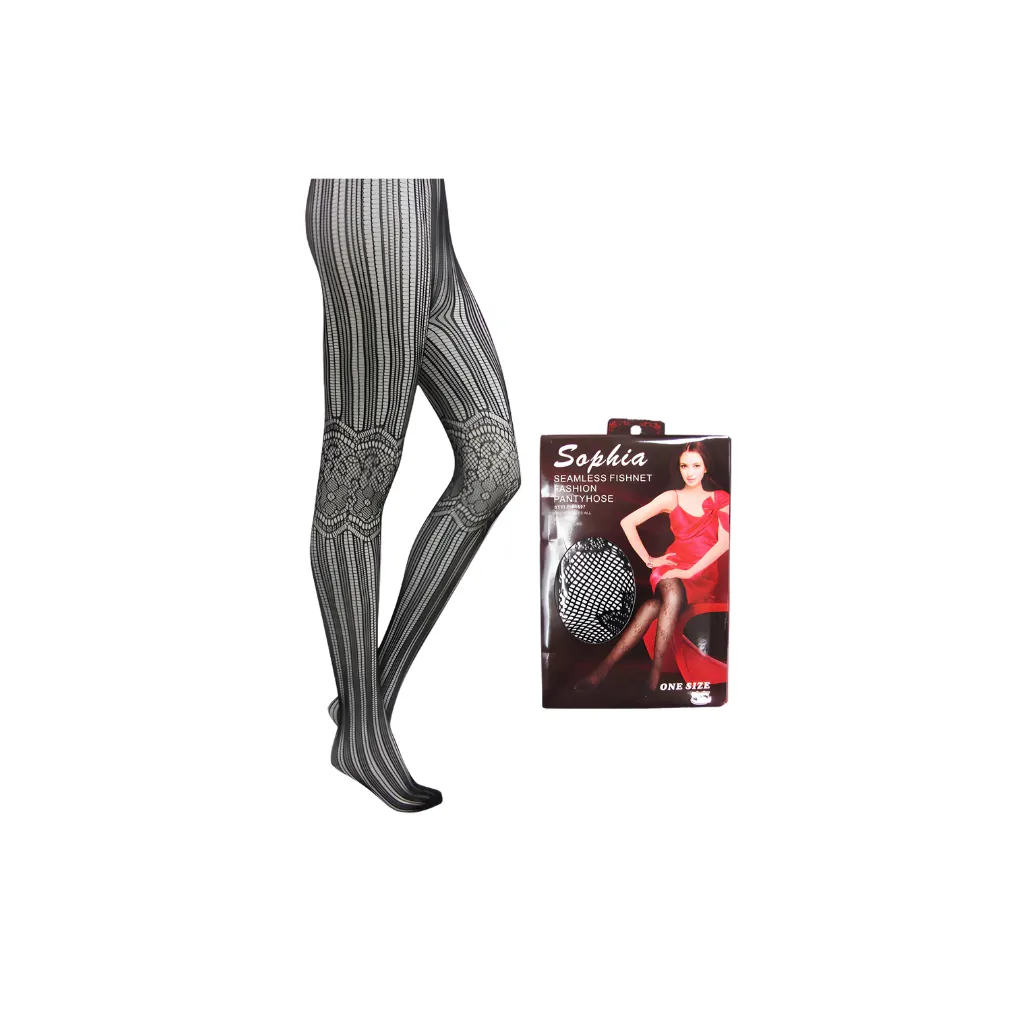 [P1699BLK] Ladies Spandex Fishnet Pantyhose 6CT (Style 1)