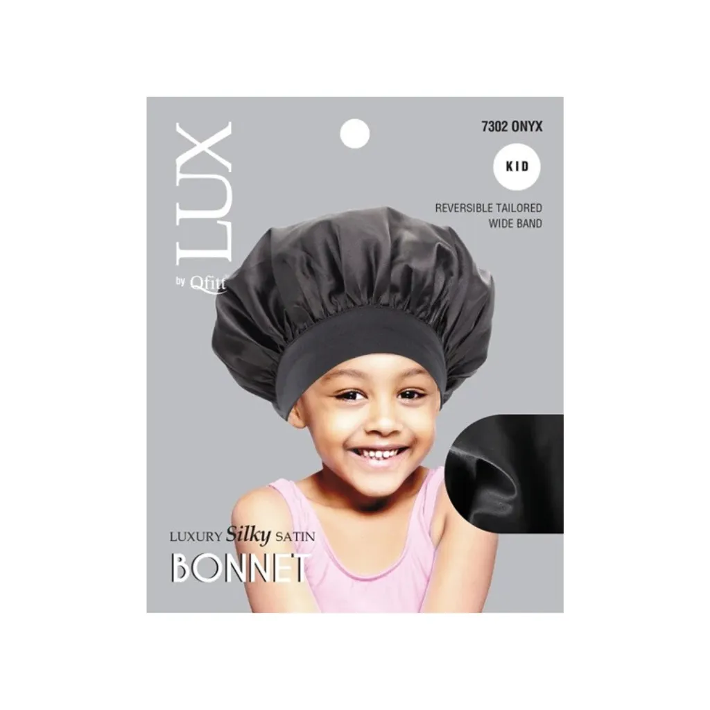 [Q7302] Luxury Silky Satin Bonnet 6CT (Black)
