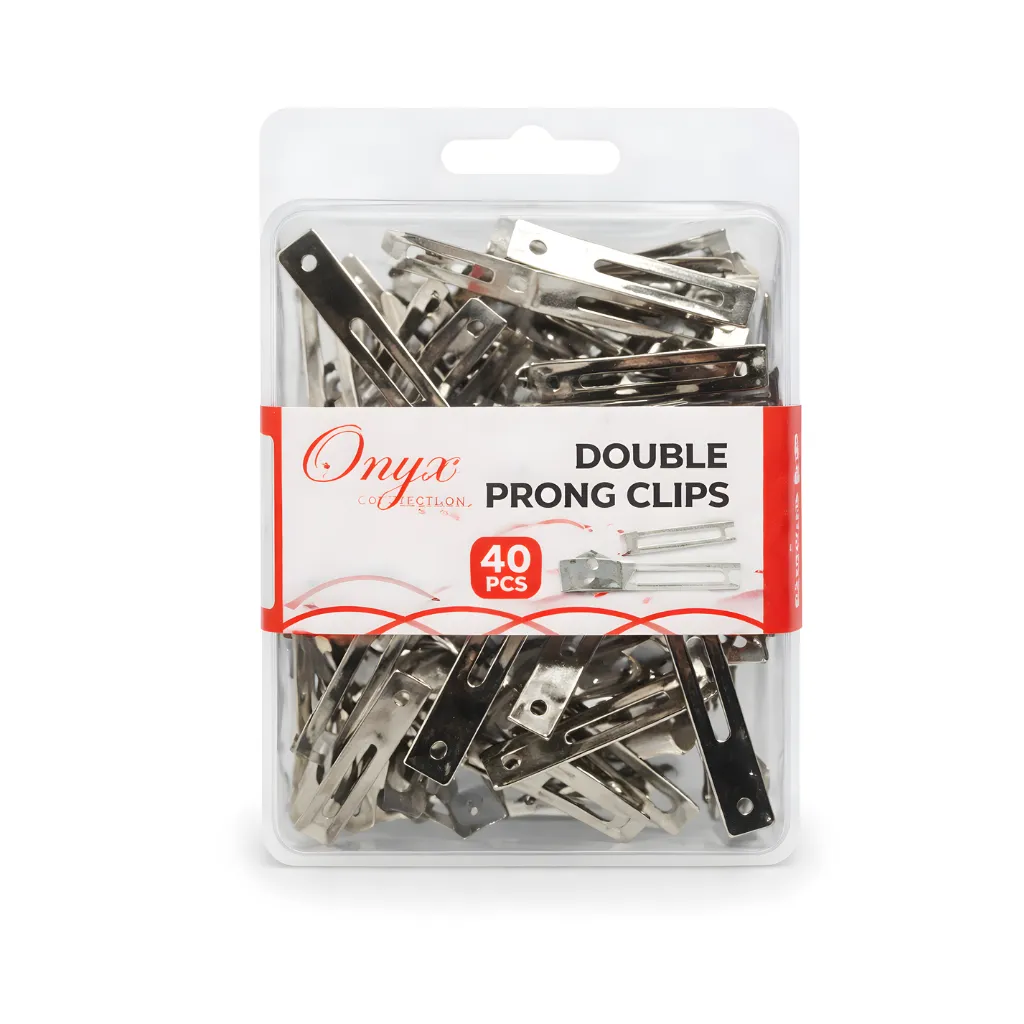 [HC002-40] Onyx Selection Double Prong Clips 40CT / PK , 30PK  / Box