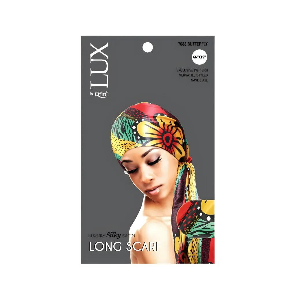 [Q7083] Silk Long Scarf 6CT (Afro)