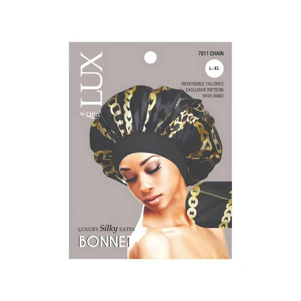 [Q7011] Silk Pattern Bonnet 6CT (XL, Afro)