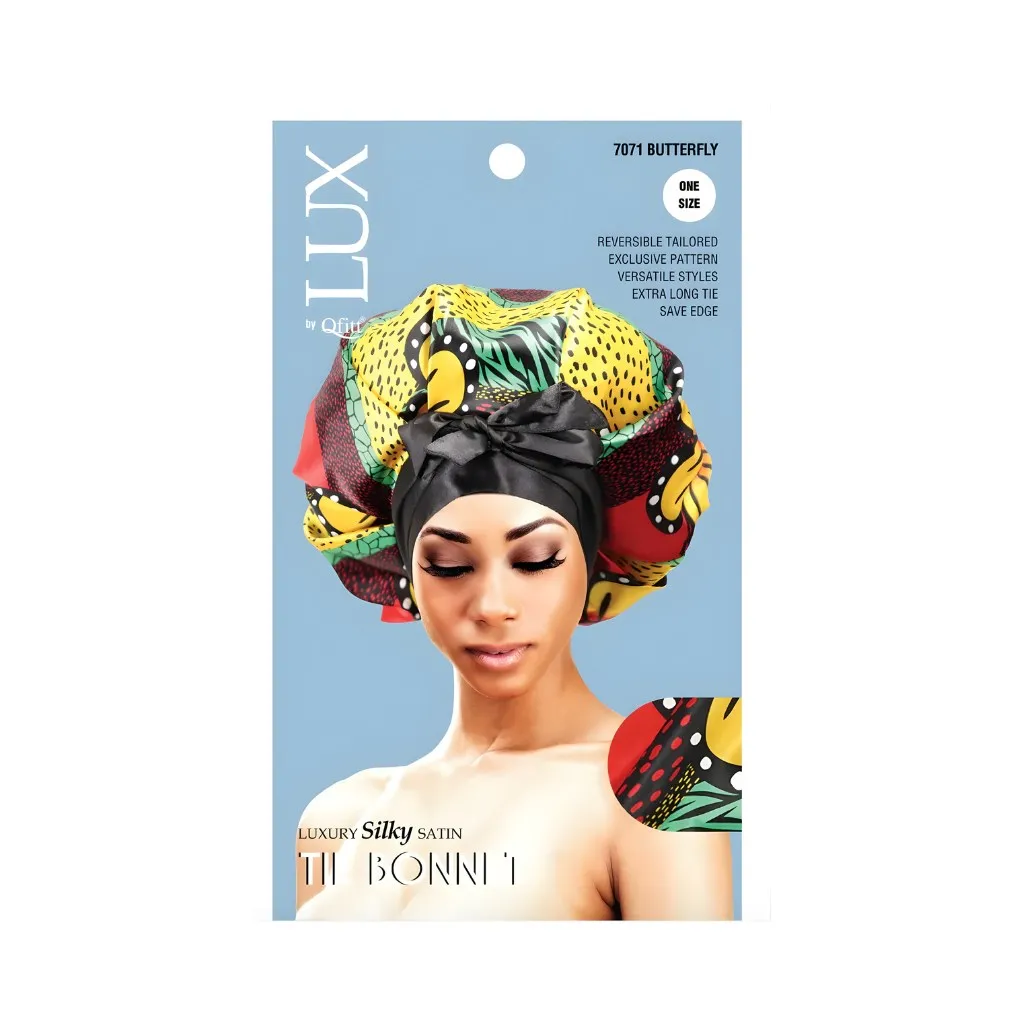 [Q7071] Silk Tie Bonnet 6CT (Afro)