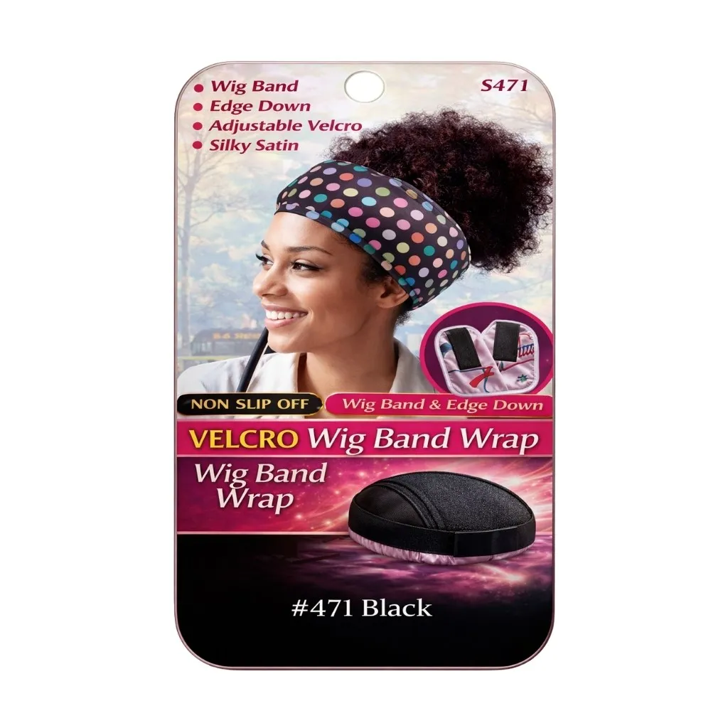 [S471] Velcro Wig Band Wrap 12CT (Black)