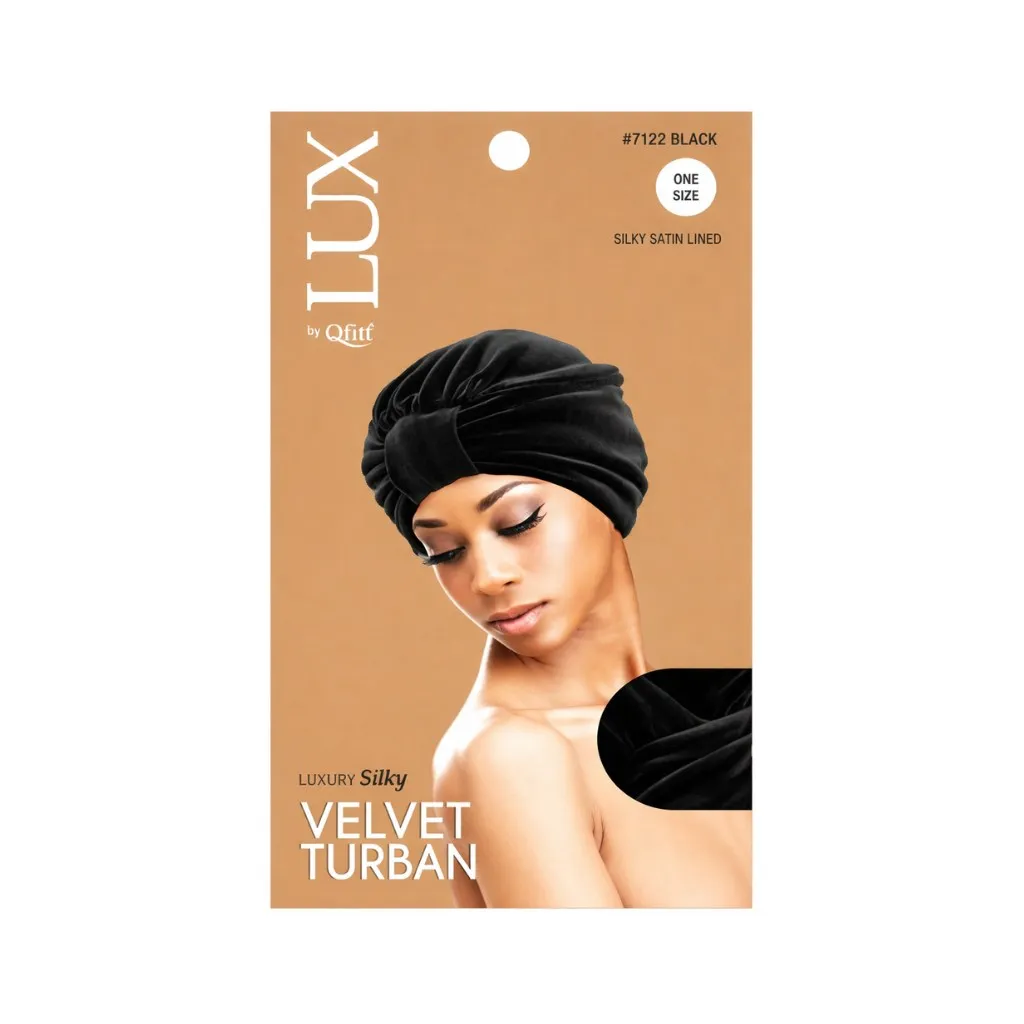 [Q7122] Velvet Turban 6CT (Black)
