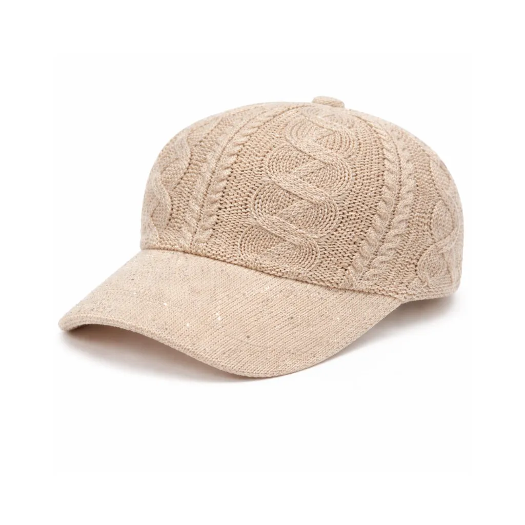 Onyx Selection Sequin Knit Baseball Cap 3CT