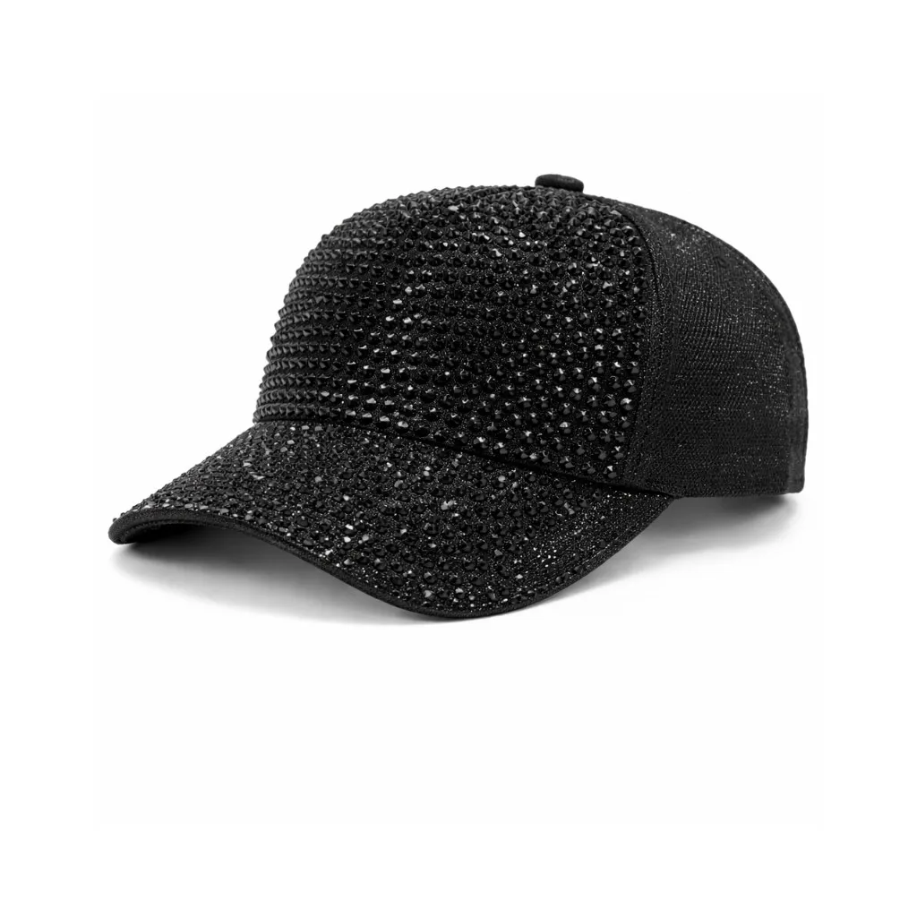 Onyx Selection Rhinestone Baseball Cap 3CT