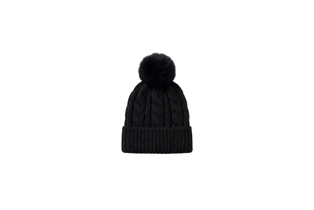 [FB-1105] Onyx Selection Pom-Pom Knit Beanie 6CT (Black)